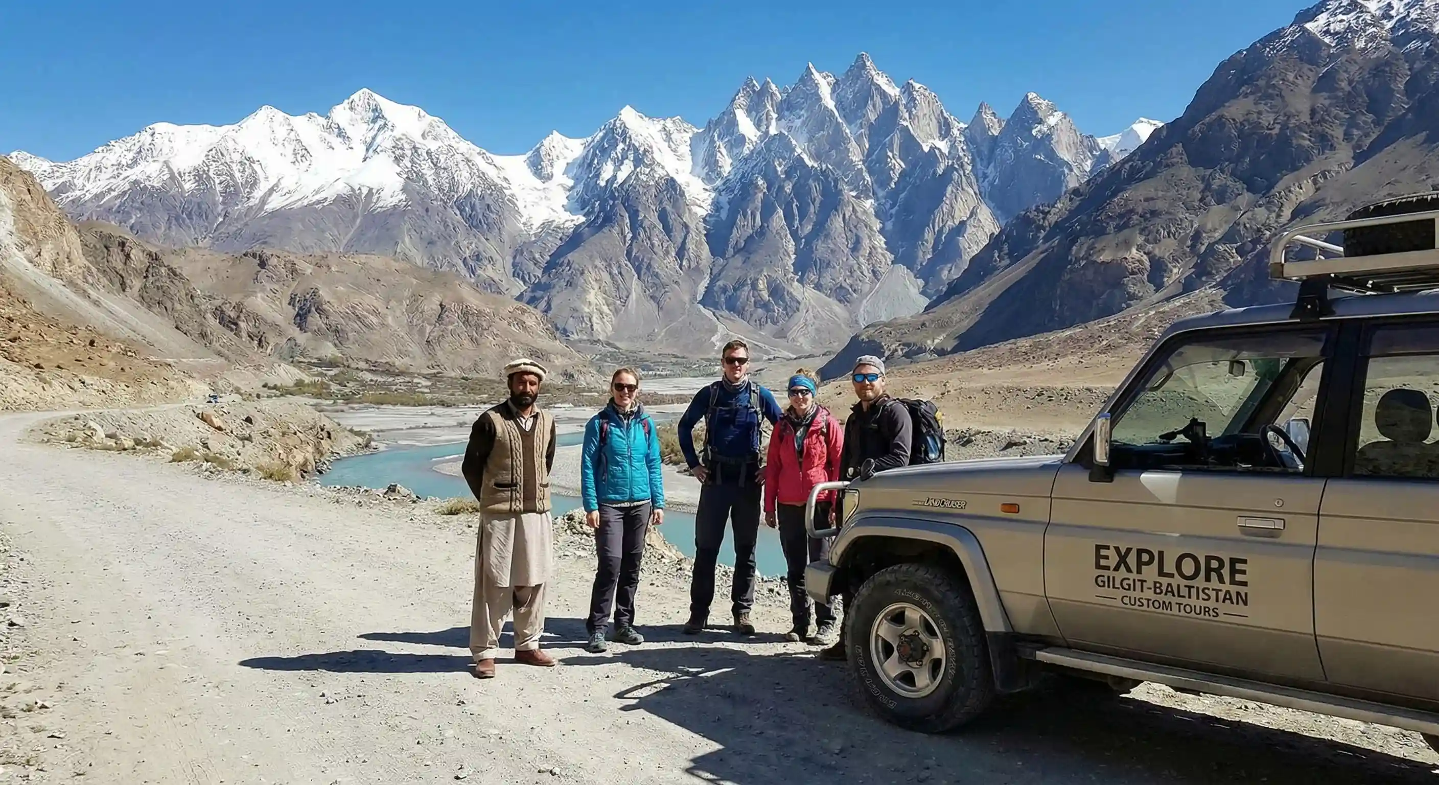Karakoram peaks at golden hour