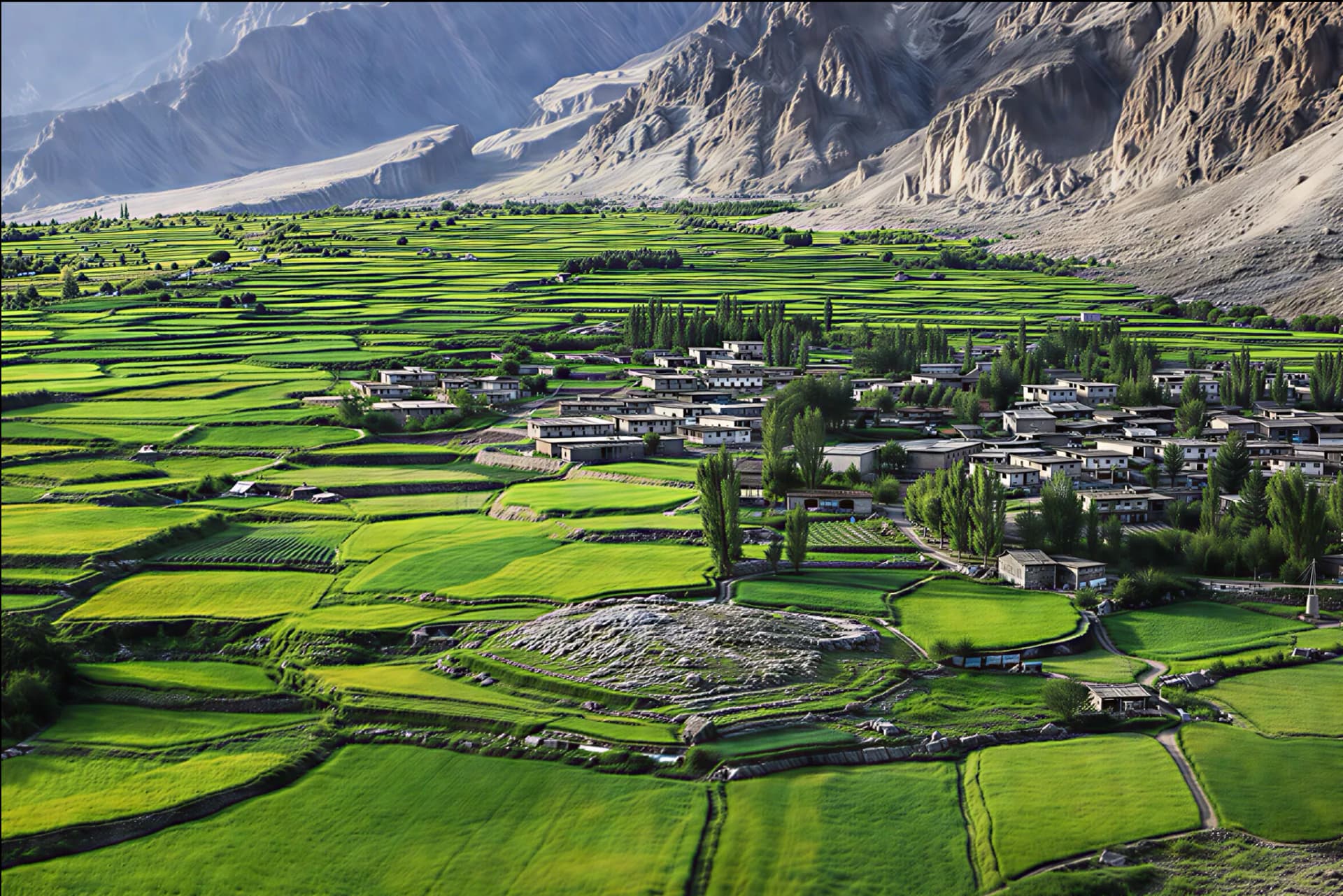 Askole Village — the lush green settlement surrounded by towering Karakoram peaks