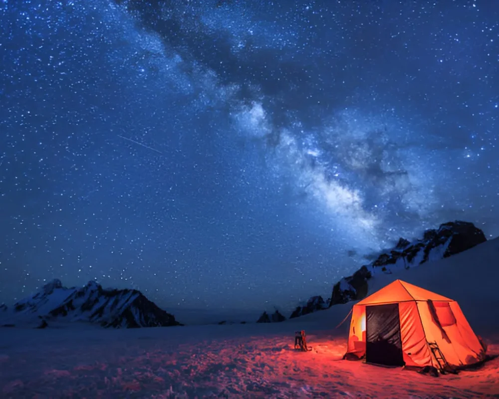 Night view at K2 base camp trek