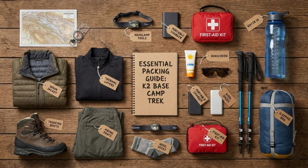 Essential Packing Guide for K2 Base Camp Trek Ghondoghoro La 1 Essential Packing List for K2 Base Camp Trek